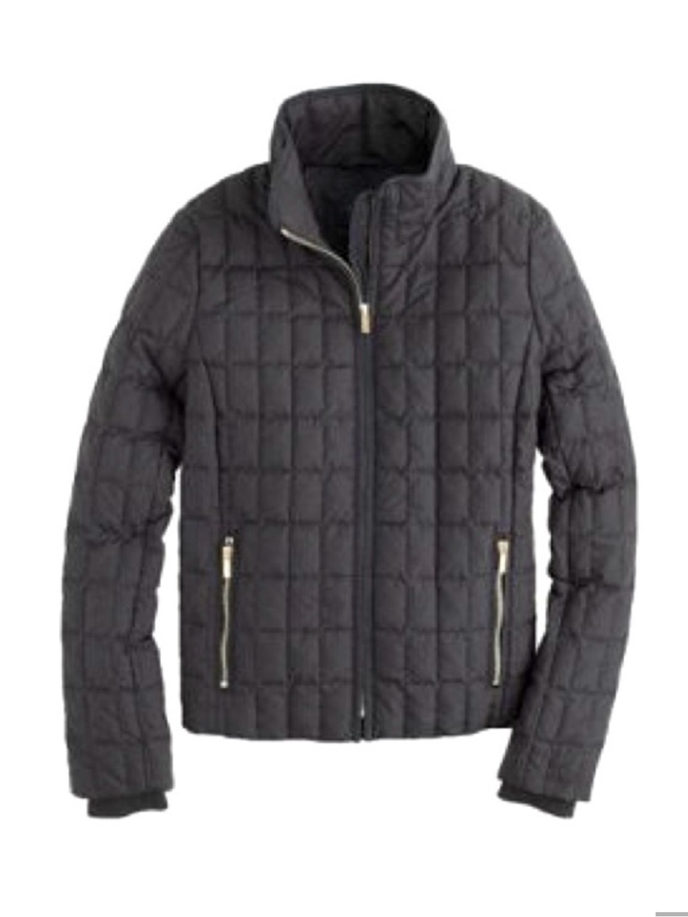 J Crew Black Quilted Down Jacket-Large